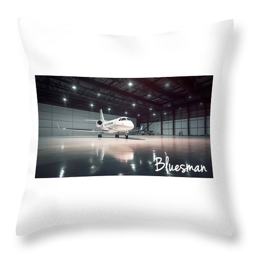 Bluesman Corporate Jet - Throw Pillow
