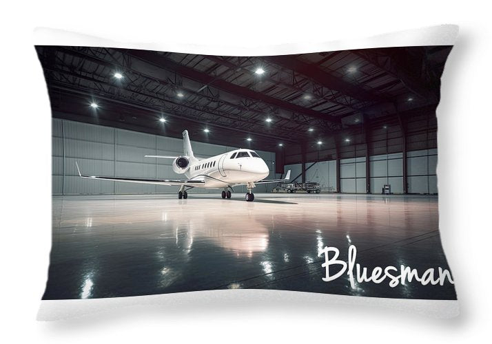 Bluesman Corporate Jet - Throw Pillow