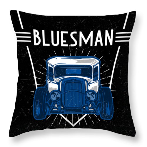 Bluesman Hot Rod - Throw Pillow